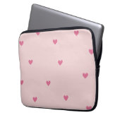 Pink Hearts Seamless Pattern – Cute Valentine Laptopschutzhülle (Vorderseite Links)