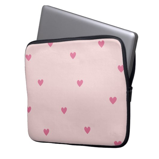 Pink Hearts Seamless Pattern – Cute Valentine Laptopschutzhülle (Vorderseite Links)