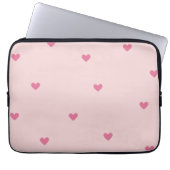 Pink Hearts Seamless Pattern – Cute Valentine Laptopschutzhülle (Vorderseite)