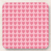 Pink Hearts Seamless Pattern Getränkeuntersetzer (Vorderseite)