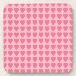 Pink Hearts Seamless Pattern Getränkeuntersetzer