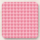 Pink Hearts Seamless Pattern Getränkeuntersetzer (Vorderseite)
