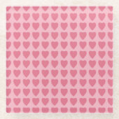 Pink Hearts Seamless Pattern Glasuntersetzer (Vorderseite)