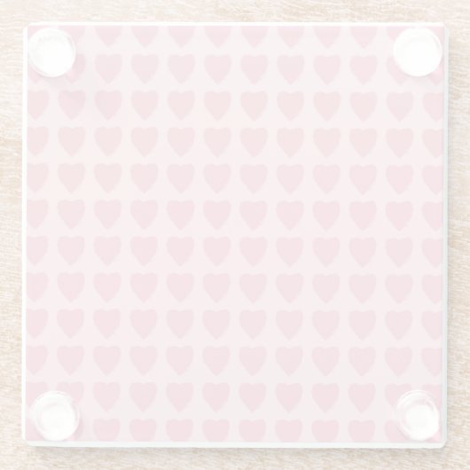 Pink Hearts Seamless Pattern Glasuntersetzer (Rückseite)