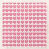 Pink Hearts Seamless Pattern Glasuntersetzer (Vorderseite)
