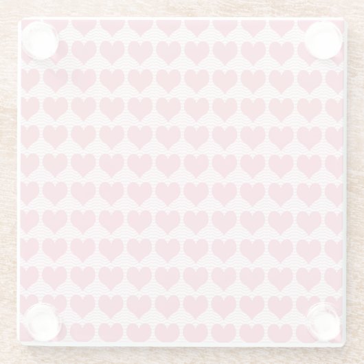 Pink Hearts Seamless Pattern Glasuntersetzer (Rückseite)