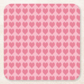 Pink Hearts Seamless Pattern Rechteckiger Pappuntersetzer (Vorderseite)