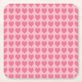 Pink Hearts Seamless Pattern Rechteckiger Pappuntersetzer