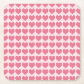 Pink Hearts Seamless Pattern Rechteckiger Pappuntersetzer (Vorderseite)