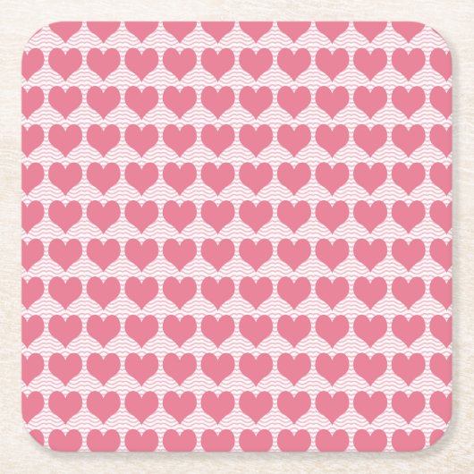 Pink Hearts Seamless Pattern Rechteckiger Pappuntersetzer (Vorderseite)