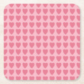 Pink Hearts Seamless Pattern Rechteckiger Pappuntersetzer (Vorderseite)