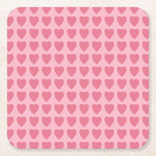 Pink Hearts Seamless Pattern Rechteckiger Pappuntersetzer (Vorderseite)