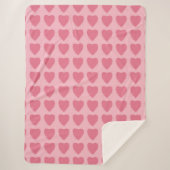 Pink Hearts Seamless Pattern Sherpadecke (Vorderseite)