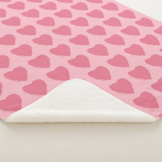 Pink Hearts Seamless Pattern Sherpadecke (3/4)