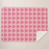 Pink Hearts Seamless Pattern Sherpadecke (Vorderseite (Horizontal))