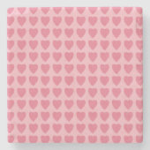 Pink Hearts Seamless Pattern Steinuntersetzer (Vorderseite)