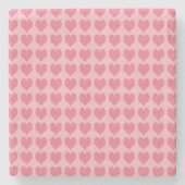 Pink Hearts Seamless Pattern Steinuntersetzer (Vorderseite)