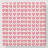Pink Hearts Seamless Pattern Steinuntersetzer (Vorderseite)
