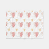 Pink Hearts Soft Fleece Baby Blanket (Vorderseite (Horizontal))
