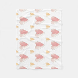 Pink Hearts Soft Fleece Baby Blanket