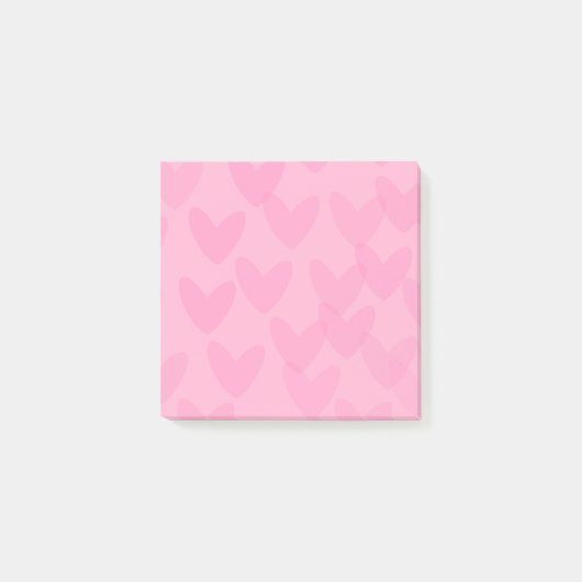 Pink Hearts Sticky (Post it) Notes Post-it Klebezettel (Vorderseite)