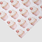 Pink Hearts Strawberry Cupcake   Seidenpapier (Ausschnitt)