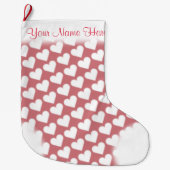 Pink Hearts Strumpf Liebe Weihnachten Strumpf Großer Weihnachtsstrumpf (Vorderseite)