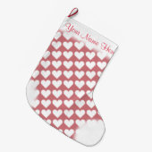 Pink Hearts Strumpf Liebe Weihnachten Strumpf Großer Weihnachtsstrumpf (Vorderansicht (hängend))