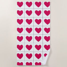 Pink Hearts Summer Valentinstag Strandtuch