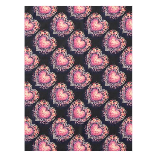 Pink Hearts  Tischdecke (Vorderseite)