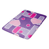 Pink Hearts und Formen, niedlich Badematte (Schrägansicht)