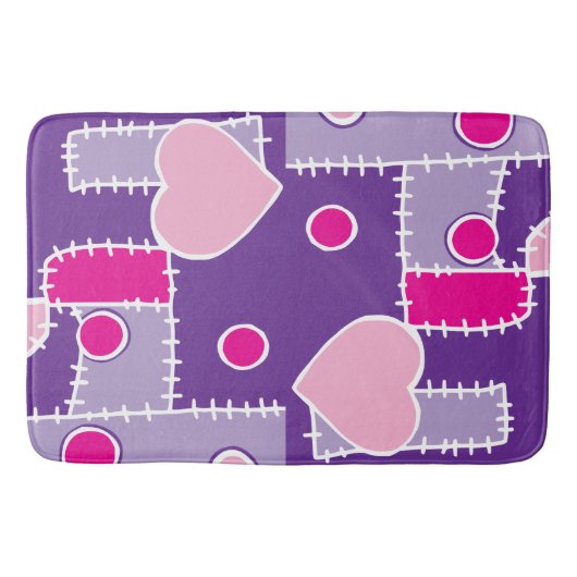 Pink Hearts und Formen, niedlich Badematte (Vorderseite)