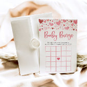 Pink Hearts Valentine Baby Bingo Baby Showspiel Einladung
