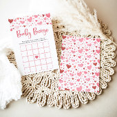 Pink Hearts Valentine Baby Bingo Baby Showspiel Einladung