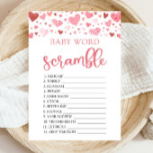 Pink Hearts Valentine Baby Word Scramble Game Einladung