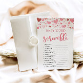 Pink Hearts Valentine Baby Word Scramble Game Einladung