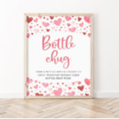 Pink Hearts Valentine Flasche Umarmung Babydusche  Poster