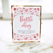 Pink Hearts Valentine Flasche Umarmung Babydusche  Poster