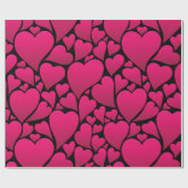 Pink Hearts Valentine Geschenkpapier (Flach)