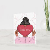 Pink Hearts Valentine's Bridesmaid Proposal Card Einladung (Vorderseite)
