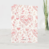 Pink Hearts Valentine's Day Love   Karte (Rückseite)
