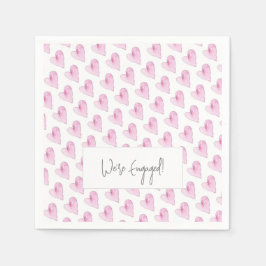 Pink Hearts Watercolor Pattern Liebe Wir sind Verl Serviette