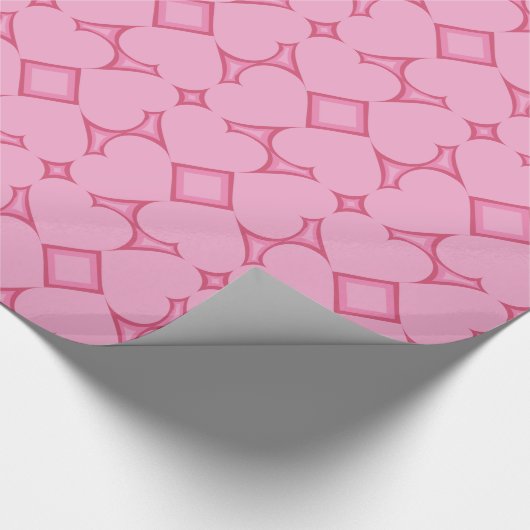 Pink Hearts Wedding oder Valentines Wrapping Paper Geschenkpapier (Ecke)