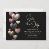 Pink Hearts Wedding Save the Date (Vorderseite)