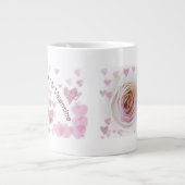 Pink Hearts White Rose Jumbo-Tasse (Vorderseite)