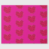 Pink Hearts Wrapping Paper Geschenkpapier (Flach)