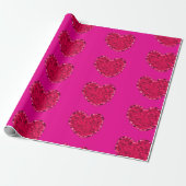Pink Hearts Wrapping Paper Geschenkpapier (Ungerollt)