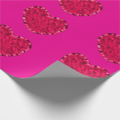 Pink Hearts Wrapping Paper Geschenkpapier (Ecke)