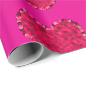 Pink Hearts Wrapping Paper Geschenkpapier (Rolleneckpunkt)