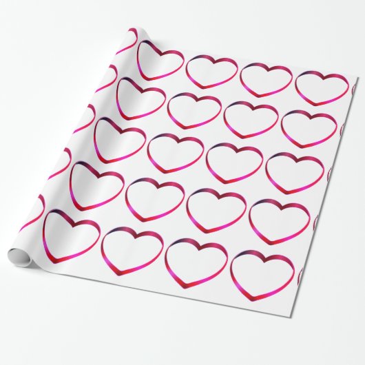 Pink Hearts Wrapping Paper Geschenkpapier (Ungerollt)